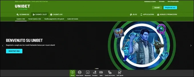 Unibet Casino 100% fino a 500€ bonus di benvenuto